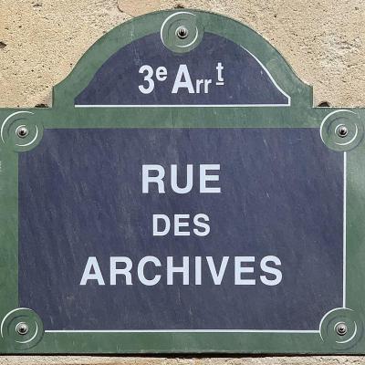 Plaque rue archives paris iii fr75 2021 06 01 1